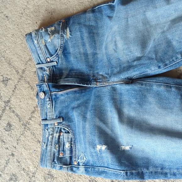 MOTHER distressed jeans: Insider Crop Step Fray - Picture 3 of 10